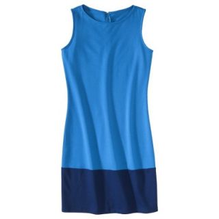 Merona Womens Ponte Color Block Hem Dress   Brilliant Blue/Waterloo Blue   XL