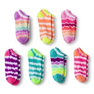 Xhilaration Girls 7 Pack Printed Sock   Assorted 9 2.5