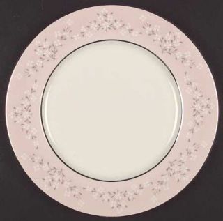 Castleton (USA) Trousseau Dinner Plate, Fine China Dinnerware   Pink Band, White