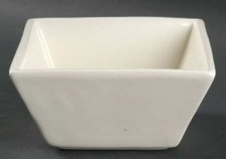 Pottery Barn Square Sausalito Soup/Cereal Bowl, Fine China Dinnerware   Solid Wh