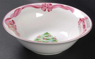 Sango Home For Christmas (China) 9 Round Vegetable Bowl, Fine China Dinnerware