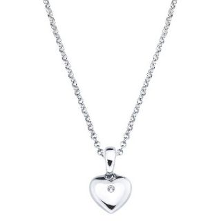 Little Diva Sterling Silver Diamond Accent Heart Pendant Necklace   Silver