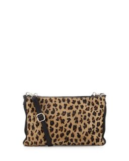 Leopard Print Calf Hair Italian Leather Crossbody Bag