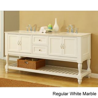 J and J International 70 inch Pearl White Mission Turnleg Double Vanity Sink Cabinet White Size Double Vanities