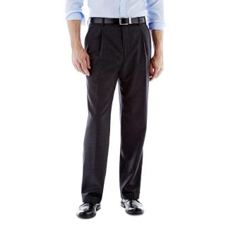 Stafford Travel Pleated Trousers, Charcoal Shark, Mens