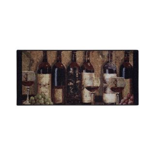 Wine Chateau Kitchen Rectangular Rugs, Burgundy