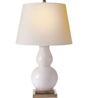 E.F. Chapman Gourd 1 Light Table Lamps in White Glass SL3801WG NP