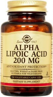 Solgar   Alpha Lipoic Acid 200 mg.   50 Vegetarian Capsules