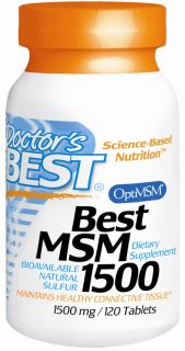 Doctors Best   Best MSM 1500 mg.   120 Tablets