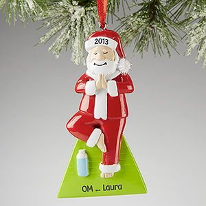 Personalized Yoga Christmas Ornaments   Yogi Santa