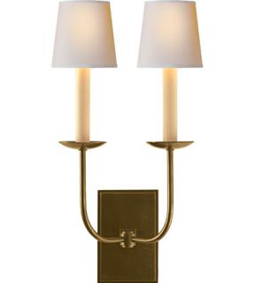 E.F. Chapman Tt 2 Light Wall Sconces in Hand Rubbed Antique Brass SL2861HAB