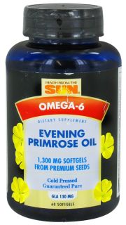 Health From The Sun   Evening Primrose Oil 1300 mg.   60 Softgels (Formerly Evening Primrose Deluxe)