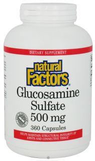Natural Factors   Glucosamine Sulfate 500 mg.   360 Capsules