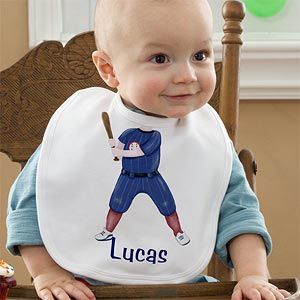 Personalized Baby Bibs for Boys   Cowboy or Baseball Player