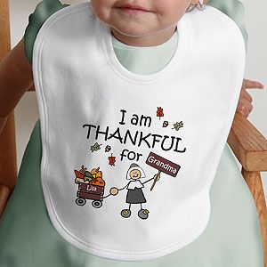 Personalized Baby Bib   Thanksgiving Pilgrim