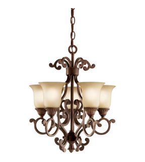 Larissa 5 Light Mini Chandeliers in Tannery Bronze W/ Gold Accent 2303TZG