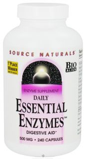 Source Naturals   Daily Essential Enzymes 500 mg.   240 Capsules