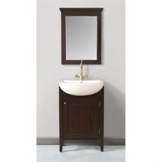 Stufurhome 23 Magnolia Single Sink Vanity with Mirror   Dark Brown