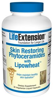 Life Extension   Skin Restoring Phytoceramides with Lipowheat 350 mg.   30 Liquid Capsules