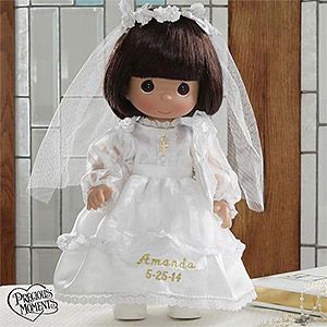 Personalized First Holy Communion Doll   Precious Moments Brunette Doll