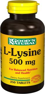 Good N Natural   L Lysine 500 mg.   250 Tablets