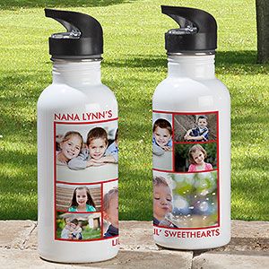 Personalized Picture Collage Water Bottle   6 Photos