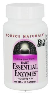 Source Naturals   Daily Essential Enzymes Digestive Aid 500 mg.   60 Capsules