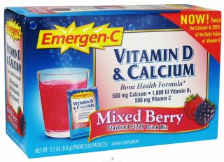 Alacer   Emergen C Vitamin D and Calcium Mixed Berry   30 Packet(s)