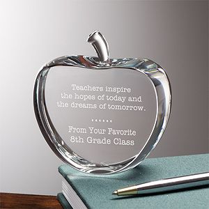 Personalized Crystal Apple Teacher Gift