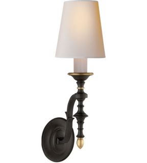 Thomas Obrien Chandler 1 Light Wall Sconces in Blackened Rust With Antique Brass TOB2110BR/HAB NP
