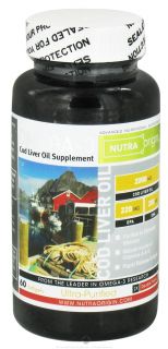 Nutra Origin   Omega 3 Cod Liver Oil Double Potency 2000 mg.   60 Softgels