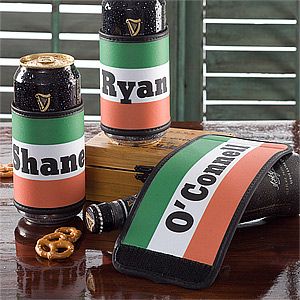 Personalized Irish Flag Beer Can & Bottle Wrap