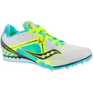 Saucony Velocity 5 Spike Saucony Womens Running Shoes White/Blue/Citron