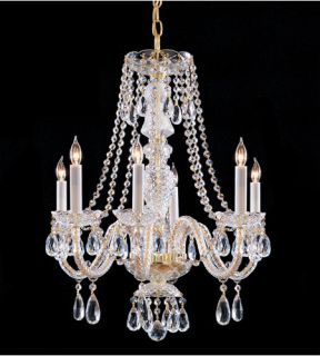 Traditional Crystal 6 Light Chandeliers in Polished Brass 5046 PB CL MWP