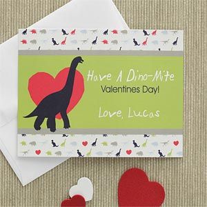 Boys Personalized Valentines Day Cards   Dinosaurs