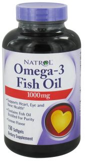 Natrol   Omega 3 Fish Oil Lemon Flavor 1000 mg.   150 Softgels