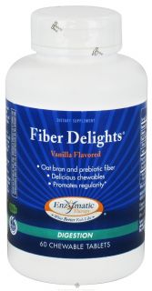 Enzymatic Therapy   Fiber Delights Vanilla Flavored   60 Chewable Tablets