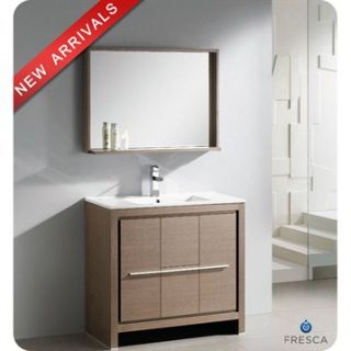Fresca Allier 36 Gray Oak Modern Bathroom Vanity with Mirror