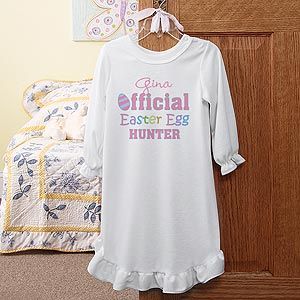 Personalized Kids Easter Nightgown   Easter Egg Hunter