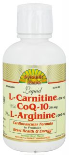 Dynamic Health   Liquid L Carnitine 1000 Mg with CoQ 10 25 Mg plus L Arginine 1000Mg   16 oz.