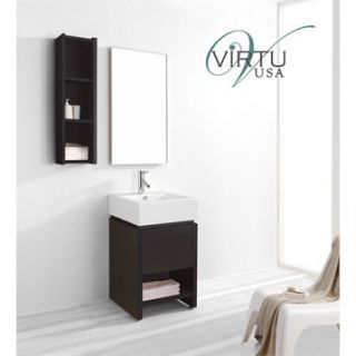Virtu USA Curtice 20 Single Sink Bathroom Vanity Set   Espresso