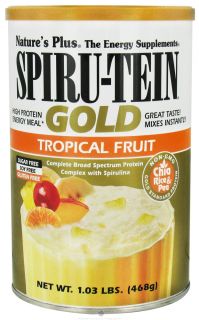 Natures Plus   Spiru Tein Gold High Protein Energy Meal Powder Tropical Fruit   1.03 lbs.