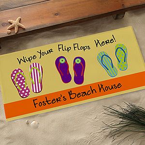 Large Personalized Summer Doormats   Flip Flops