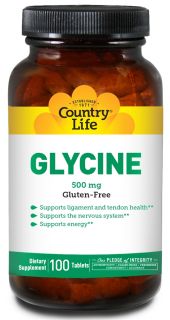 Country Life   Glycine Free Form Amino Acid with Vitamin B 6 500 mg.   100 Vegetarian Tablets