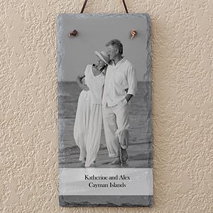 Personalized Photo Slate Wall Plaque   Vertical