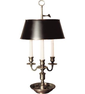 E.F. Chapman Bouillotte 1 Light Table Lamps in Antique Nickel CHA8135AN B