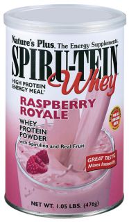 Natures Plus   Spiru Tein WHEY High Protein Energy Meal Raspberry Royale   1.05 lbs.
