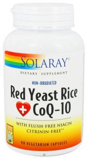 Solaray   Red Yeast Rice Plus CoQ 10   90 Vegetarian Capsules