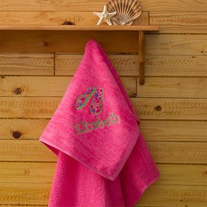 Beach Fun Personalized Pink Beach Towels