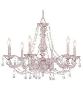 Sutton 6 Light Chandeliers in Antique White 5026 AW CL SAQ